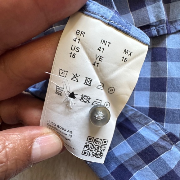 Hugo Boss Blue Checkered Casual regular Fit Button Down Shirt - Picture 6 of 10